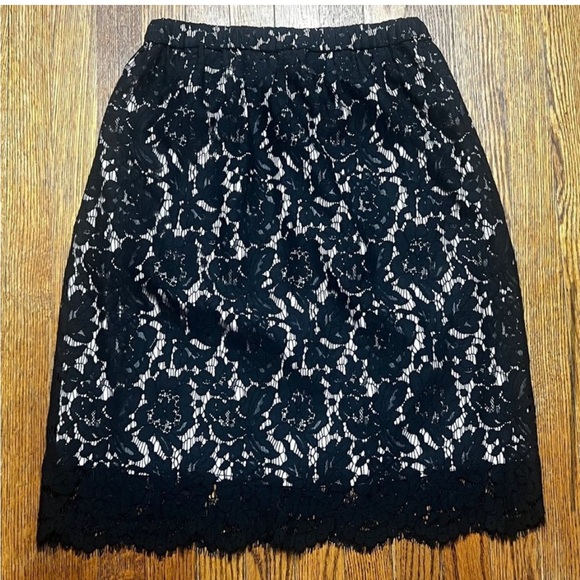 NWOT! GLAM up w for weddings, holidays etc. WITH POCKETS! J. Crew lace skirt . - Picture 3 of 7